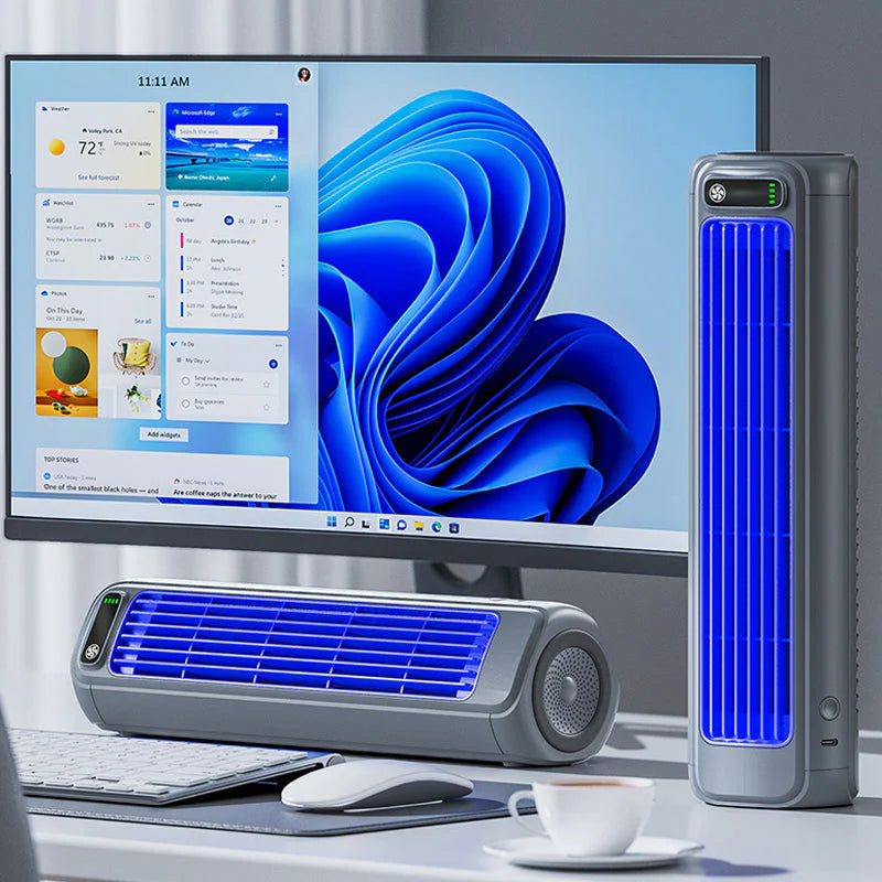 Oplaadbare Ventilator 2000mAh - Bladloos Wandmodel