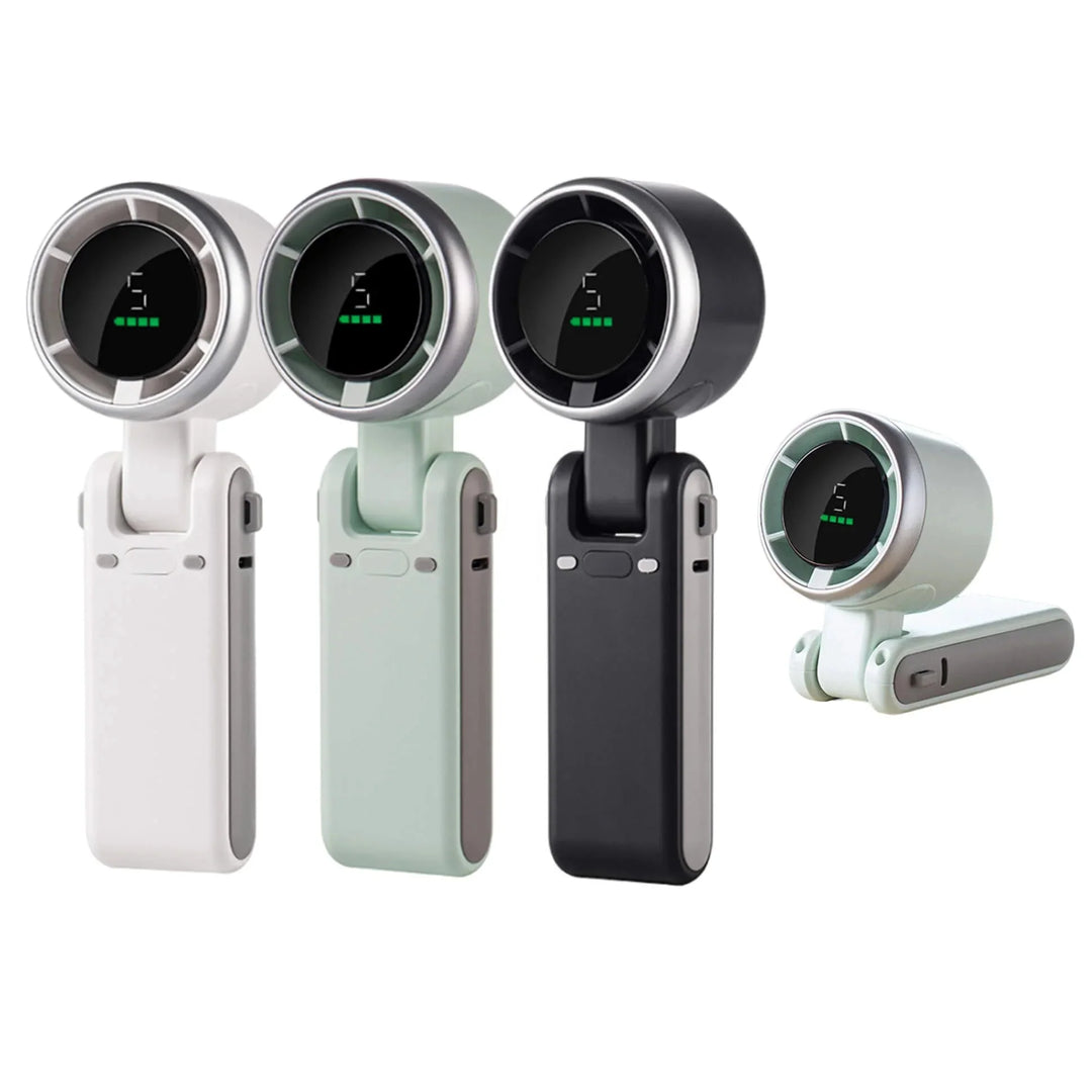 Opvouwbare Handventilator – Turbo met Digitaal Display, Draagbaar