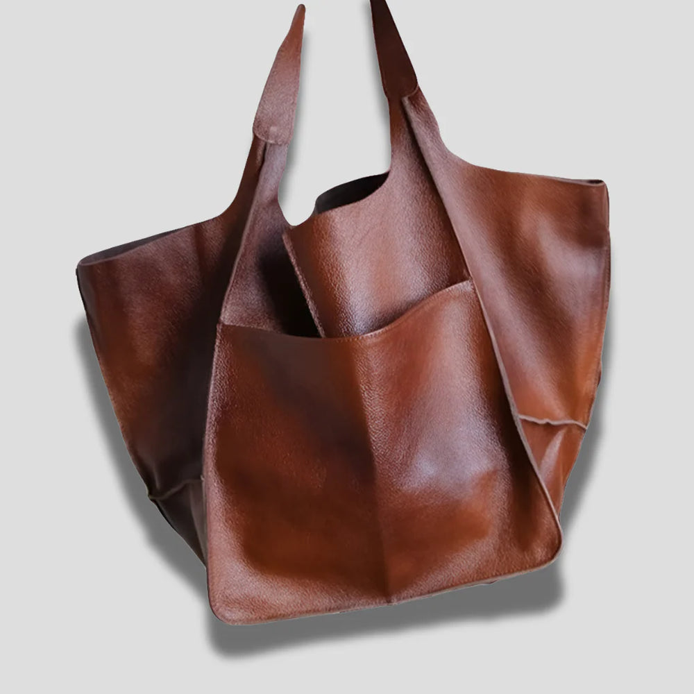 Oversized vintage leren schoudertas voor dames – tijdloze stijl ontmoet alledaagse functionaliteit