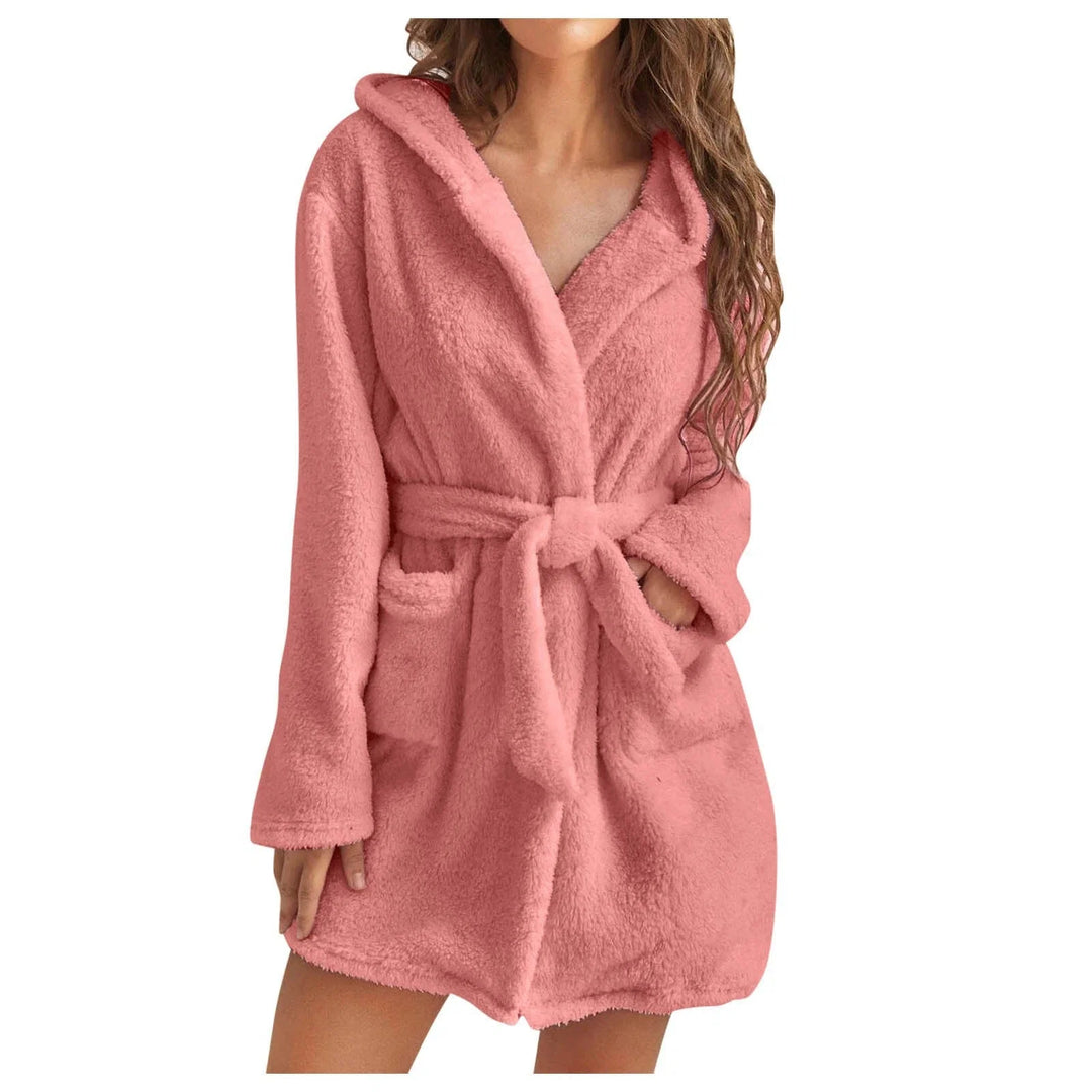 Pluche Badjas met Capuchon Dames