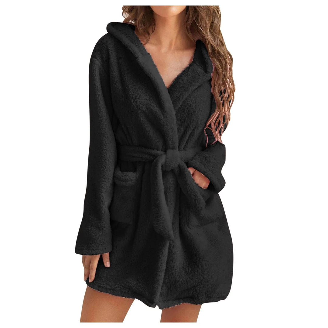 Pluche Badjas met Capuchon Dames