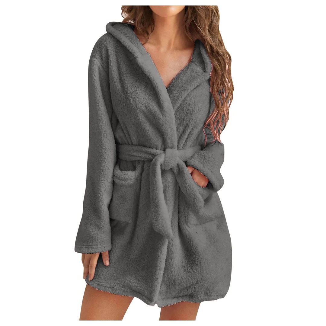 Pluche Badjas met Capuchon Dames