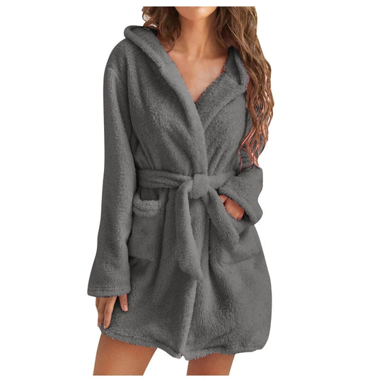 Pluche Badjas met Capuchon Dames