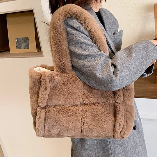 Pluche Handtas Dames – Zachte & Ruime Wintertas (35 cm)