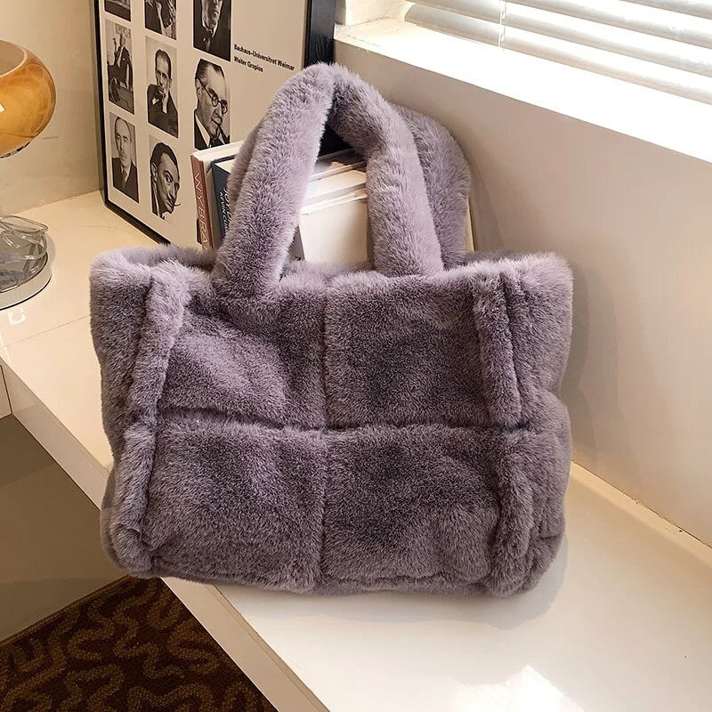 Pluche Handtas Dames – Zachte & Ruime Wintertas (35 cm)