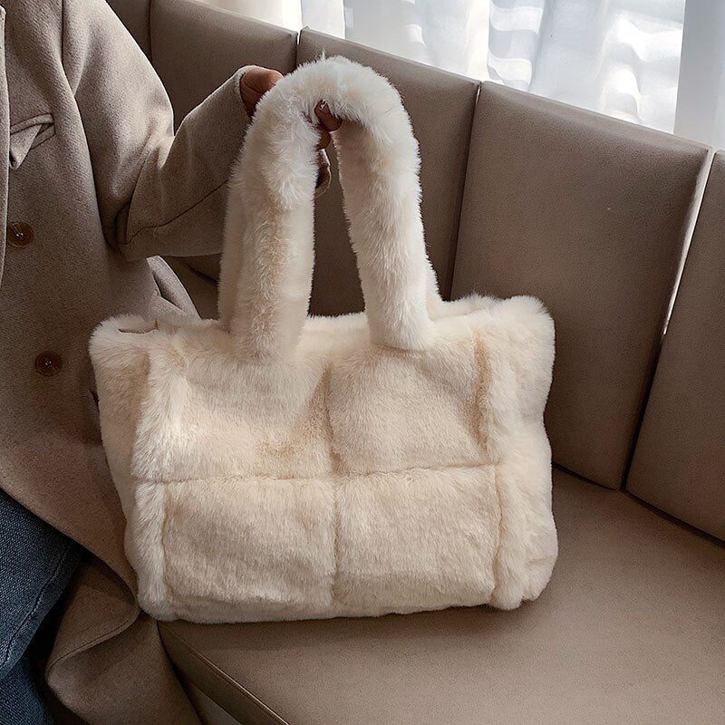 Pluche Handtas Dames – Zachte & Ruime Wintertas (35 cm)