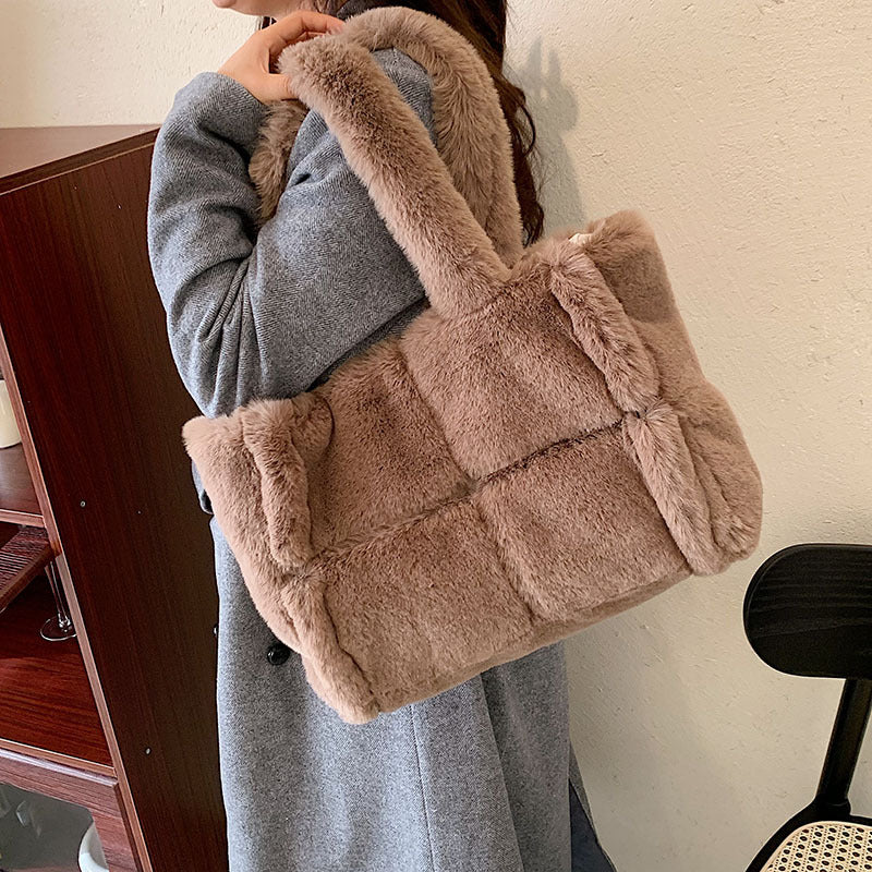 Pluche Handtas Dames – Zachte & Ruime Wintertas (35 cm)