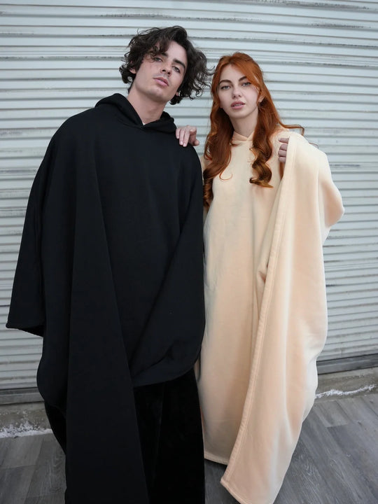 Poncho Jas met Capuchon – Teddyvoering, Unisex