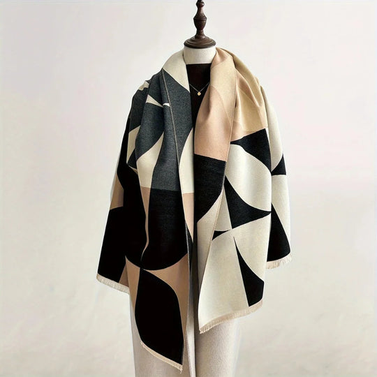 Poncho Sjaal – Omkeerbaar Model met Twee Kleurzijden