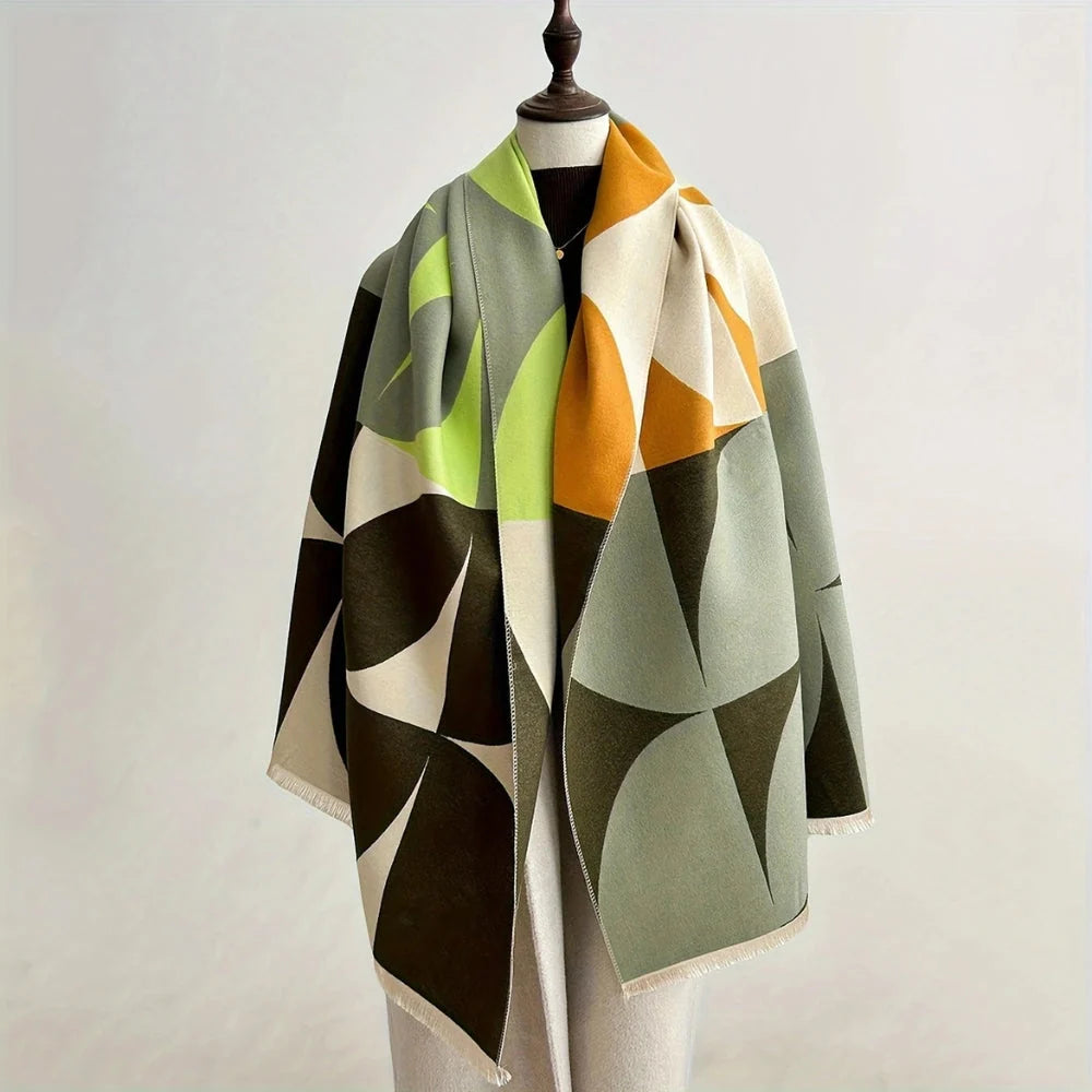 Poncho Sjaal – Omkeerbaar Model met Twee Kleurzijden