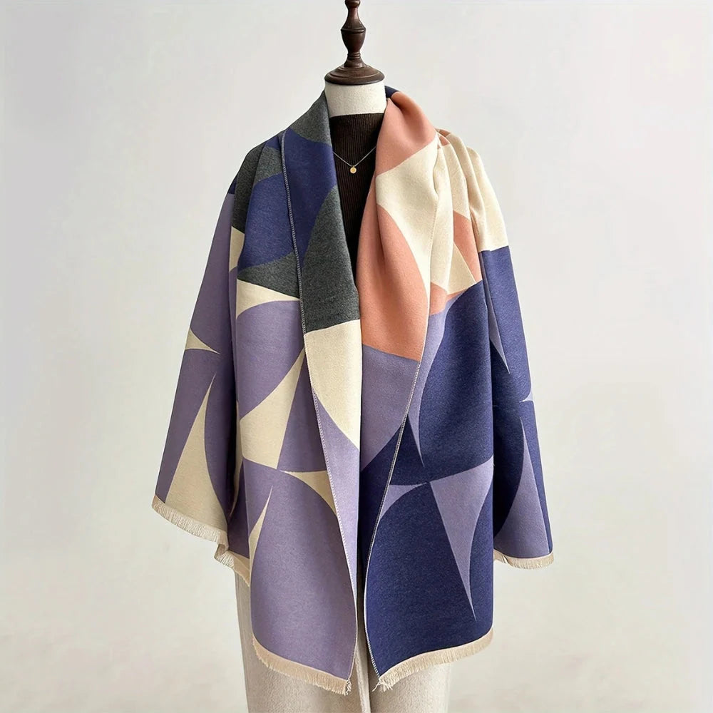 Poncho Sjaal – Omkeerbaar Model met Twee Kleurzijden