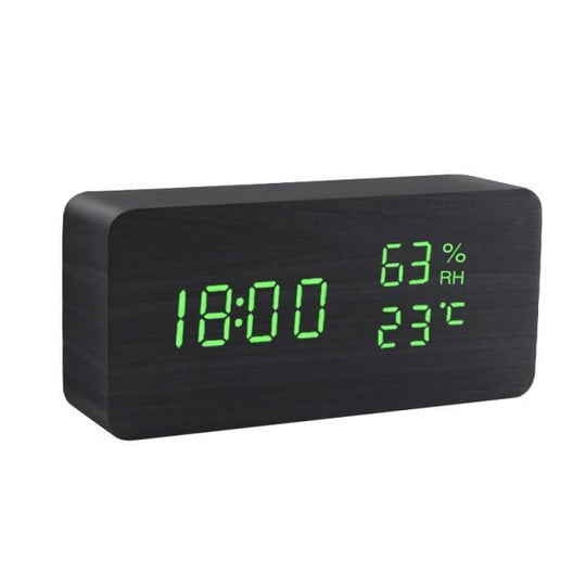 Houten minimalistische LED wekker