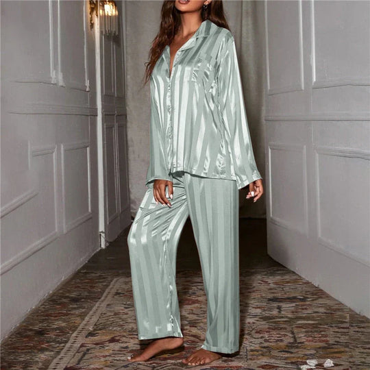 Pyjama Dames – Zijdezacht Satijnlook, Lange Mouw