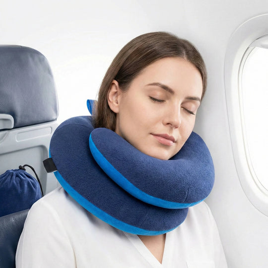 Reisnekkussen – Ergonomische Neksteun voor Vliegtuig, Auto & Trein