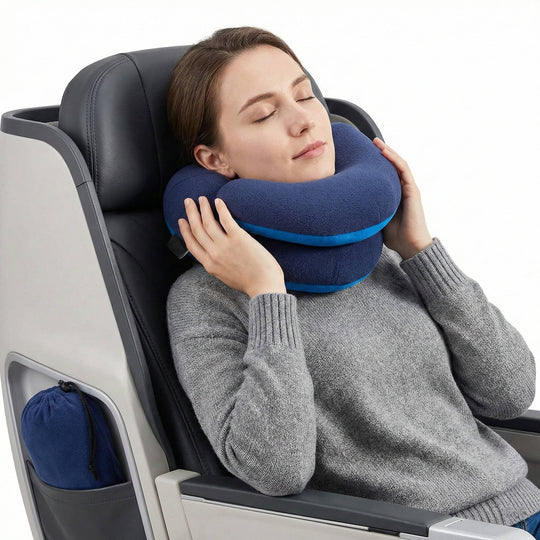 Reisnekkussen – Ergonomische Neksteun voor Vliegtuig, Auto & Trein