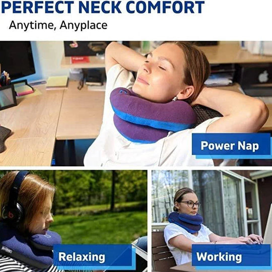 Reisnekkussen – Ergonomische Neksteun voor Vliegtuig, Auto & Trein