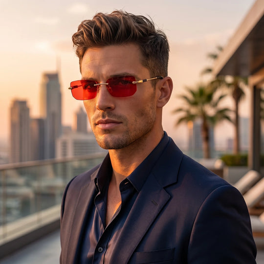 Robert Zonnebril - Randloos Design voor Heren - UV Bescherming
