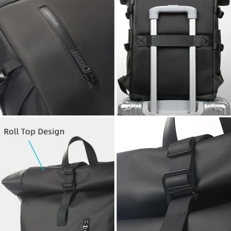 Roll-Top Rugzak Waterdicht – Urban Laptoprugzak voor Werk & Reizen