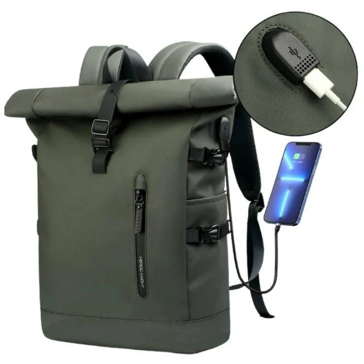 Roll-Top Rugzak Waterdicht – Urban Laptoprugzak voor Werk & Reizen