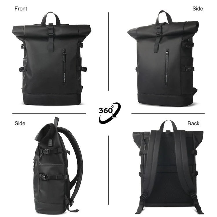 Roll-Top Rugzak Waterdicht – Urban Laptoprugzak voor Werk & Reizen