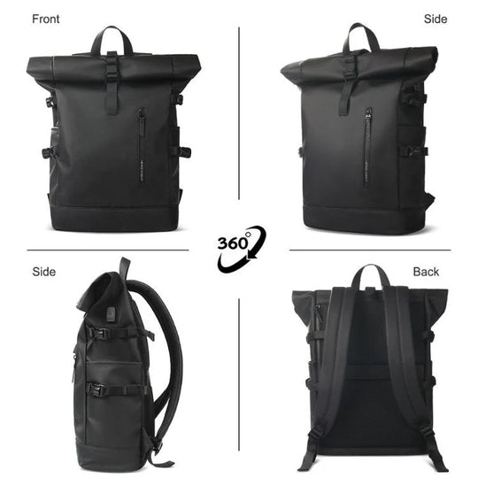 Roll-Top Rugzak Waterdicht – Urban Laptoprugzak voor Werk & Reizen