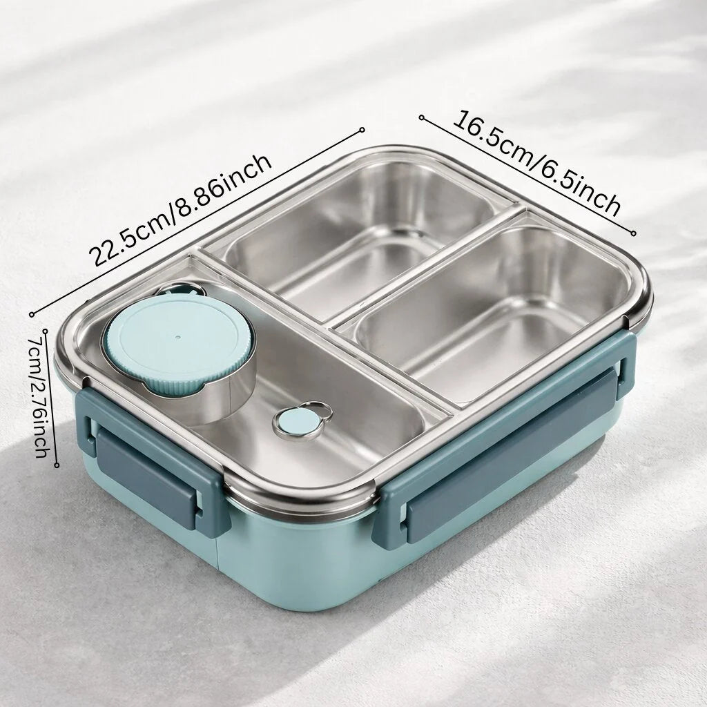 RVS Lunchbox 3 Vakken Lekvrij & Thermisch