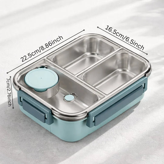 RVS Lunchbox 3 Vakken Lekvrij & Thermisch