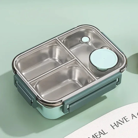 RVS Lunchbox 3 Vakken Lekvrij & Thermisch