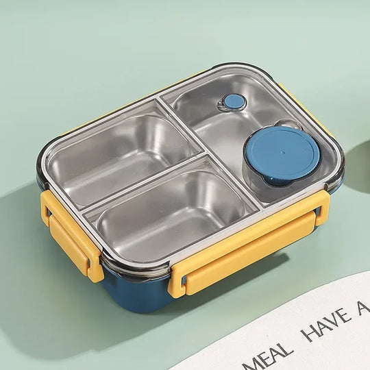 RVS Lunchbox 3 Vakken Lekvrij & Thermisch