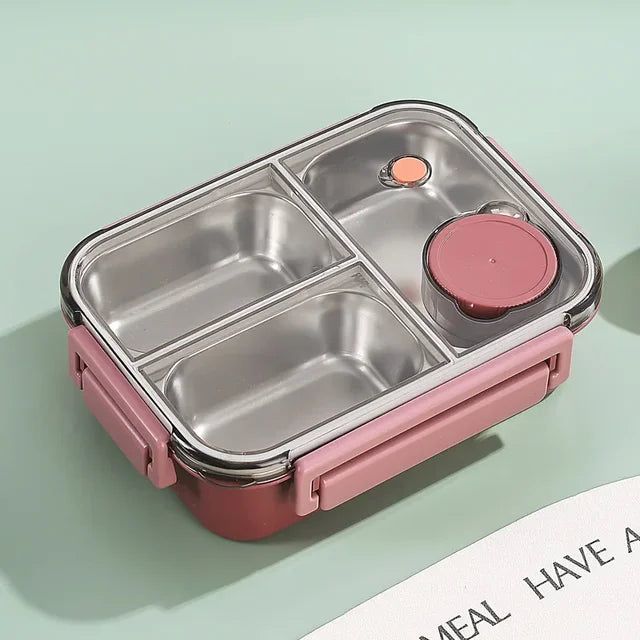 RVS Lunchbox 3 Vakken Lekvrij & Thermisch