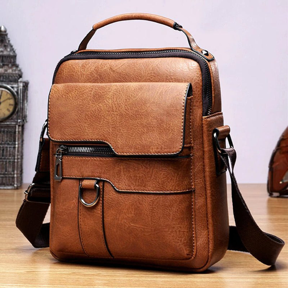 Small Leather Crossbody Shoulder Bag for Men