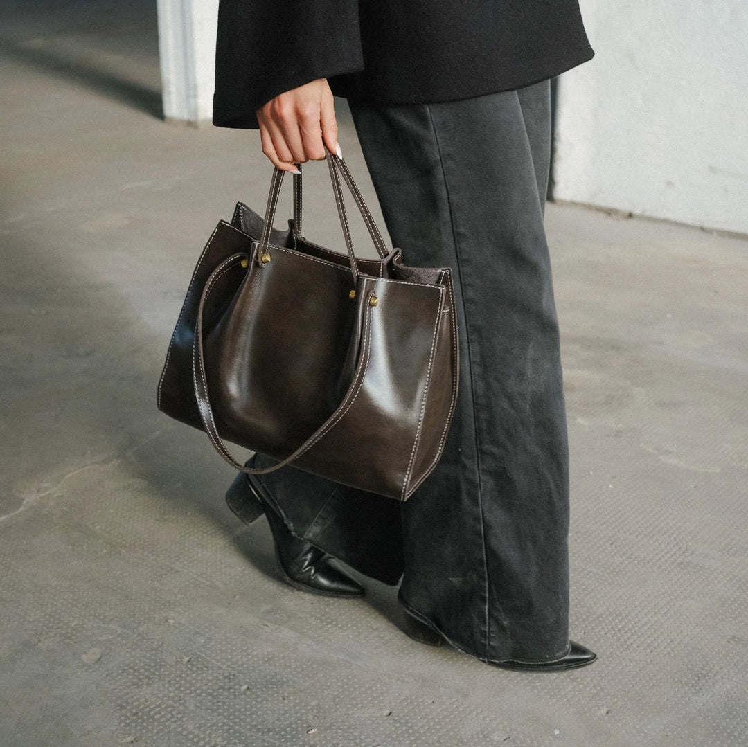 Shopper Tas Vegan Leer – Handgemaakt & Duurzaam, Ruim