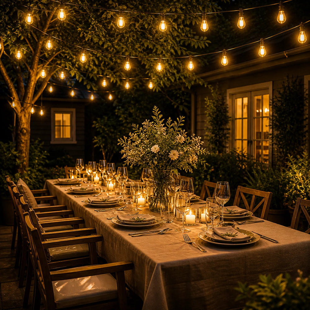 Solar LED-lichtslinger Buiten – Waterdicht, Edison-stijl