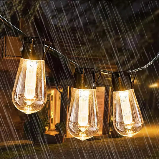 Solar LED-lichtslinger Buiten – Waterdicht, Edison-stijl