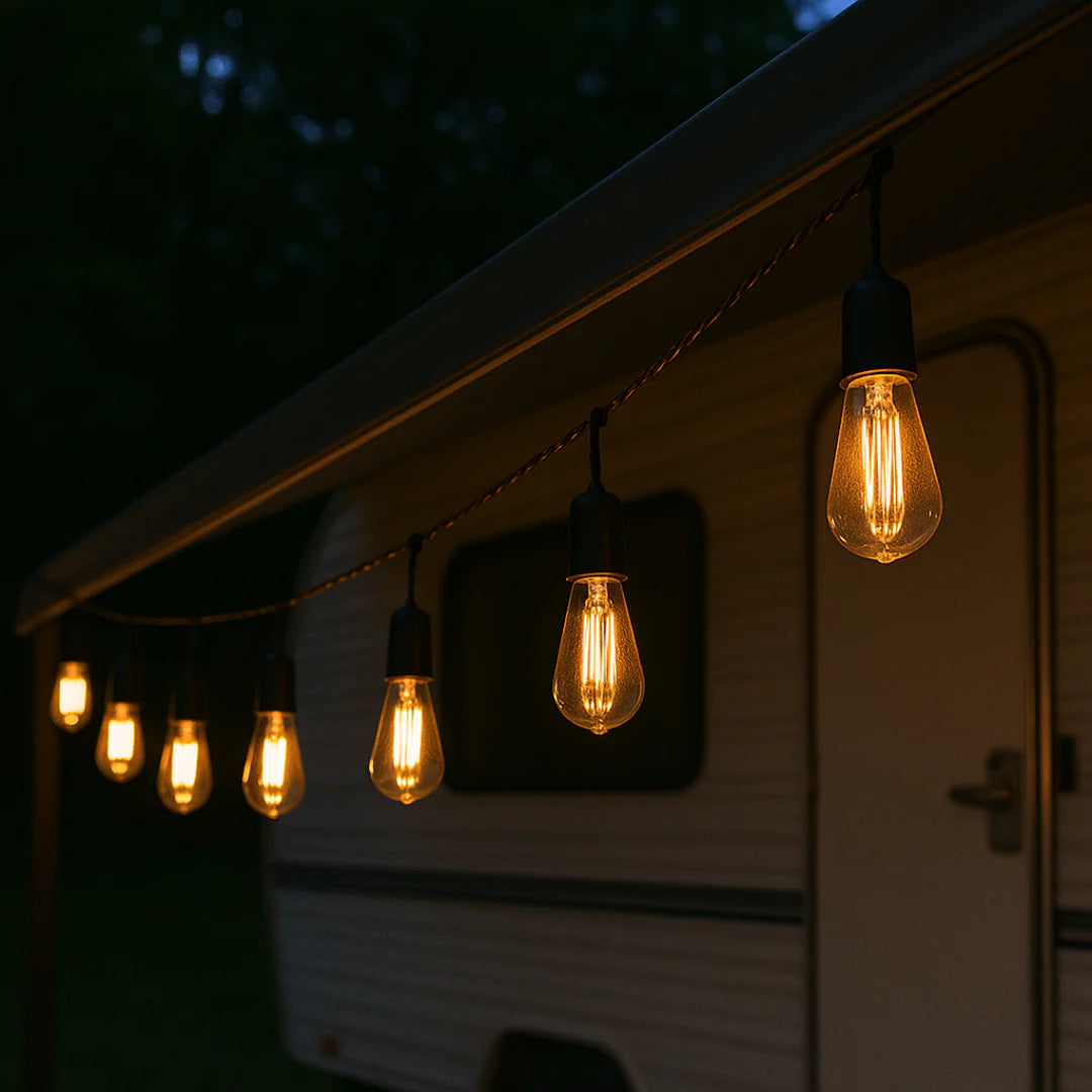 Solar LED-lichtslinger Buiten – Waterdicht, Edison-stijl