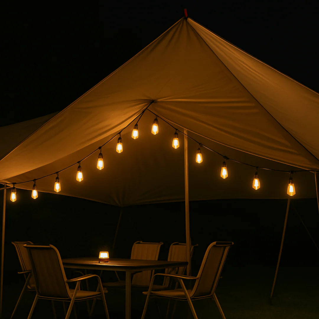 Solar LED-lichtslinger Buiten – Waterdicht, Edison-stijl