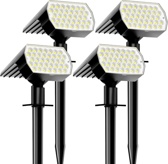 Solar Spotlights Buiten - Waterdicht - 3 Lichtmodi - Set van 4