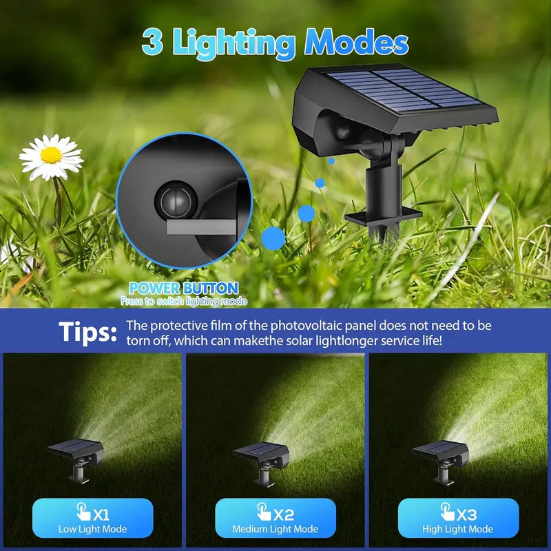 Solar Spotlights Buiten - Waterdicht - 3 Lichtmodi - Set van 4