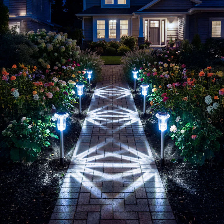 Solar Tuinverlichting met Sterpatroon - Decoratieve Buitenlamp op Zonne-energie