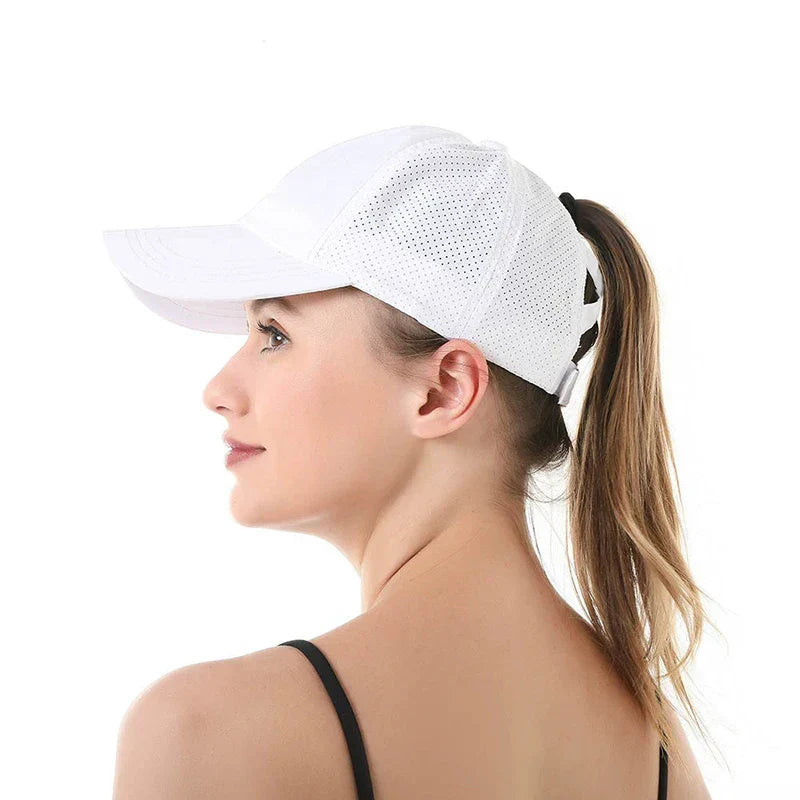 Sportpet met Paardenstaart Opening - Verstelbare Baseballcap voor Dames