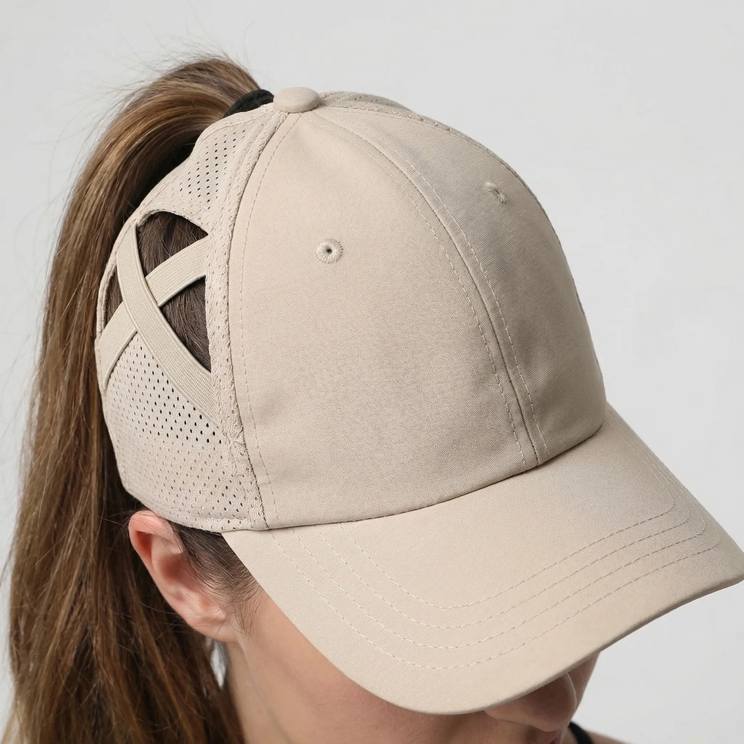 Sportpet met Paardenstaart Opening - Verstelbare Baseballcap voor Dames