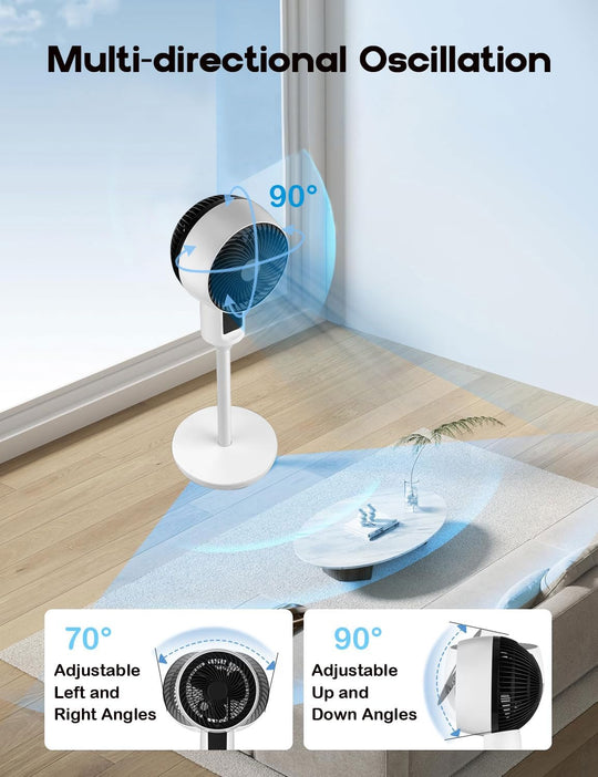Statiefventilator – 3D-Oscillatie, Verstelbaar in Hoogte & Fluisterstil