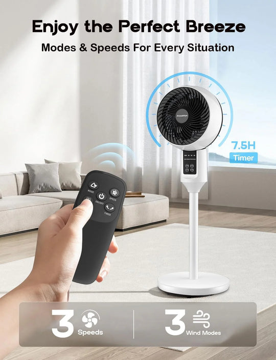 Statiefventilator – 3D-Oscillatie, Verstelbaar in Hoogte & Fluisterstil