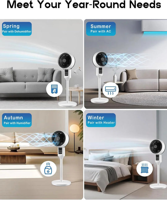 Statiefventilator – 3D-Oscillatie, Verstelbaar in Hoogte & Fluisterstil
