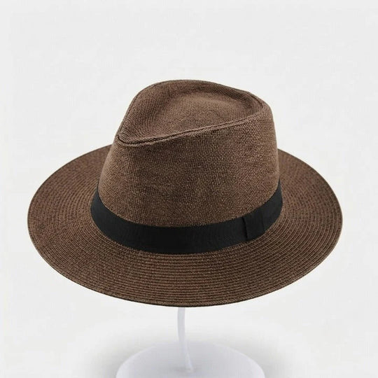 Strohoed Handgevlochten – Panama Fedora met UPF-Zonbescherming