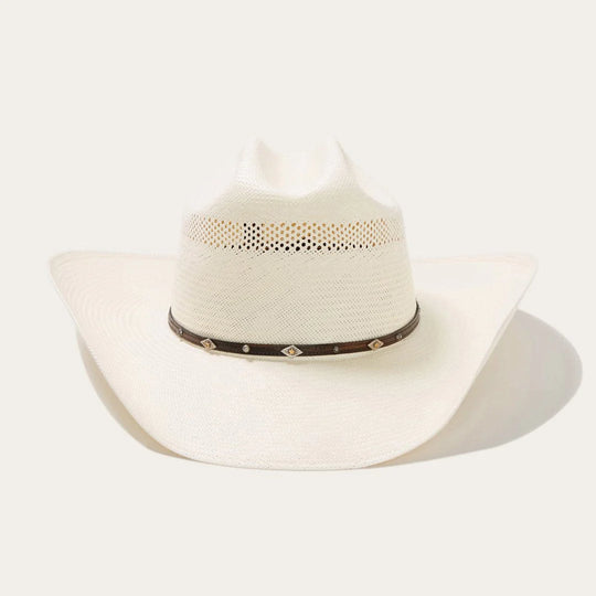 Strooien Cowboyhoed – Geventileerd met Leren Hoedband