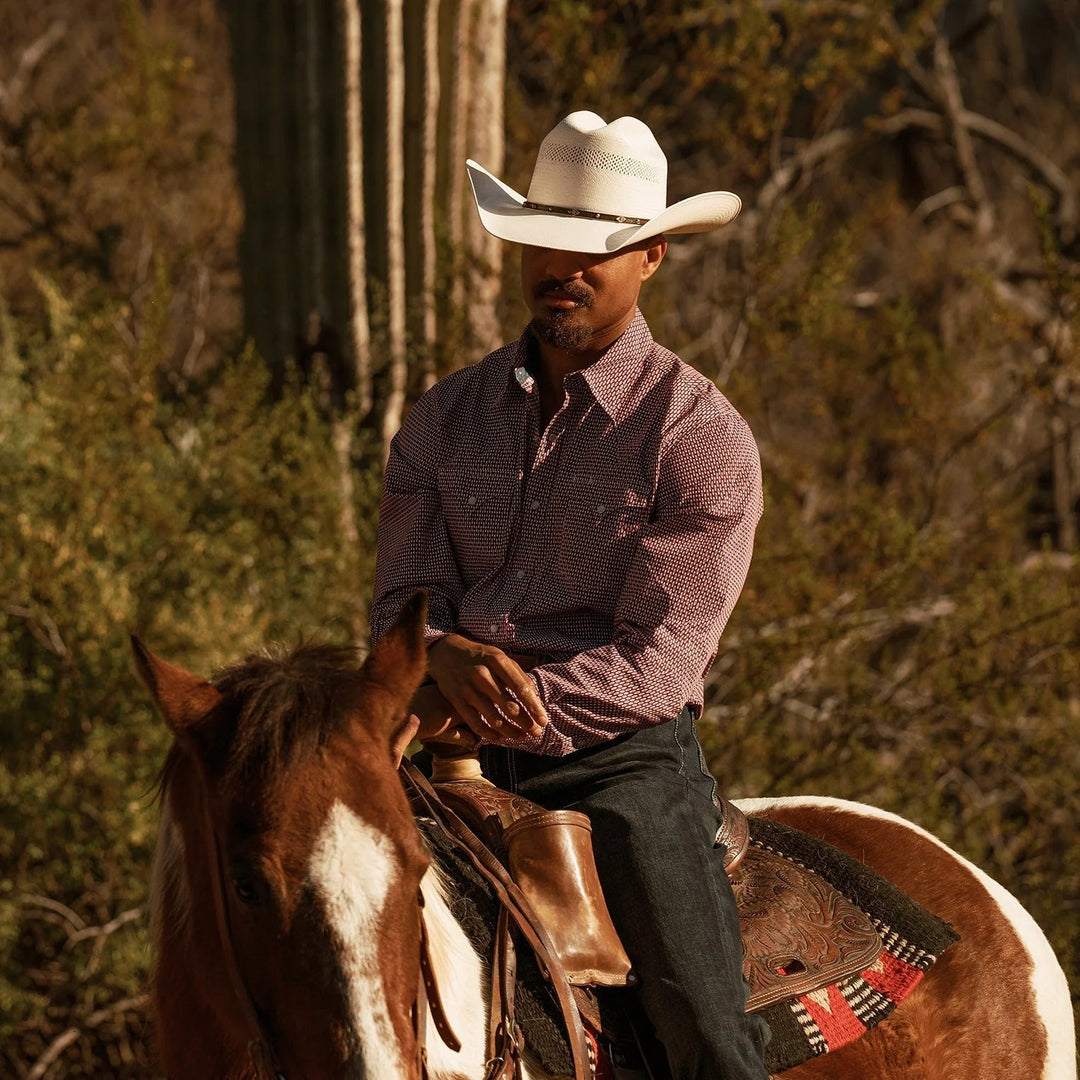 Strooien Cowboyhoed – Geventileerd met Leren Hoedband