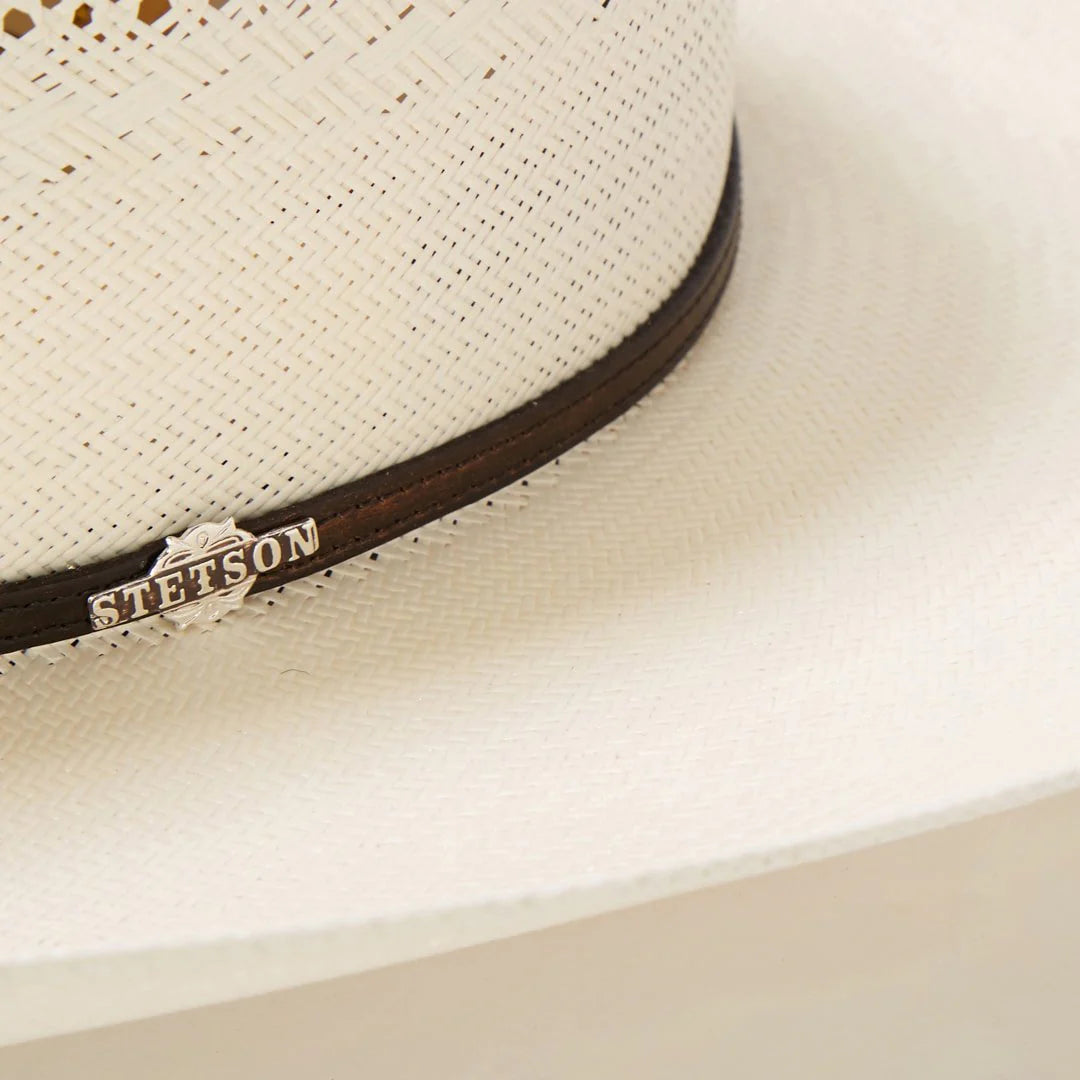 Strooien Cowboyhoed – Geventileerd met Leren Hoedband
