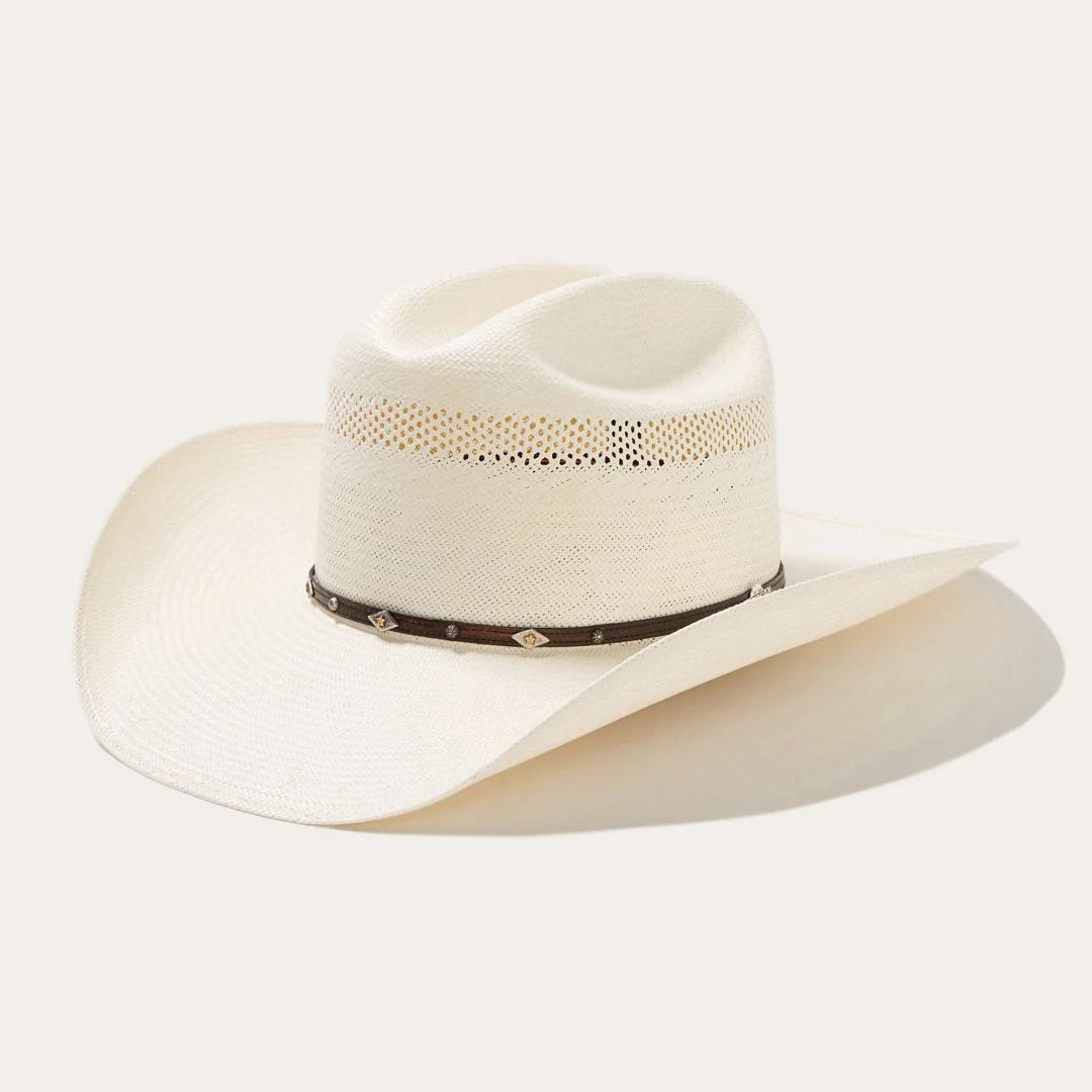 Strooien Cowboyhoed – Geventileerd met Leren Hoedband