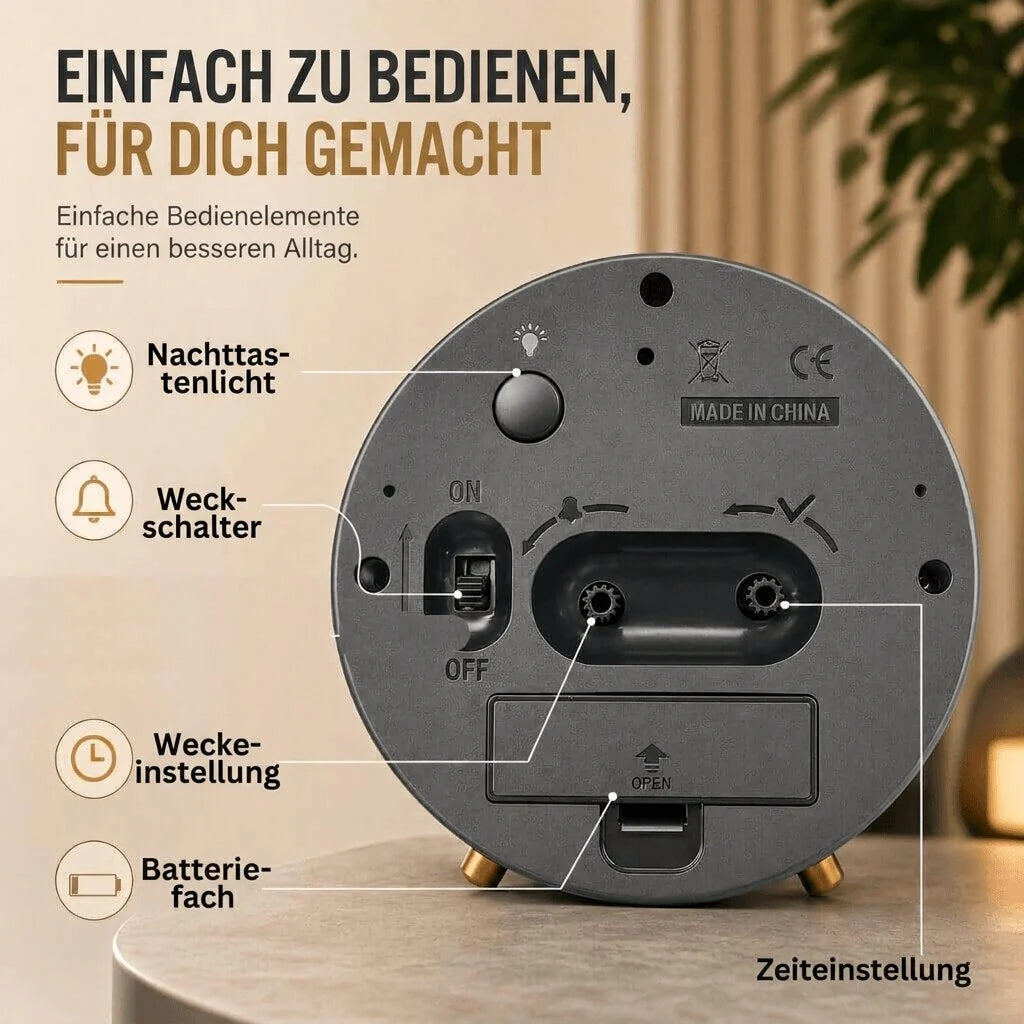 Tafelklok – Stil Uurwerk met Analoge Wijzerplaat
